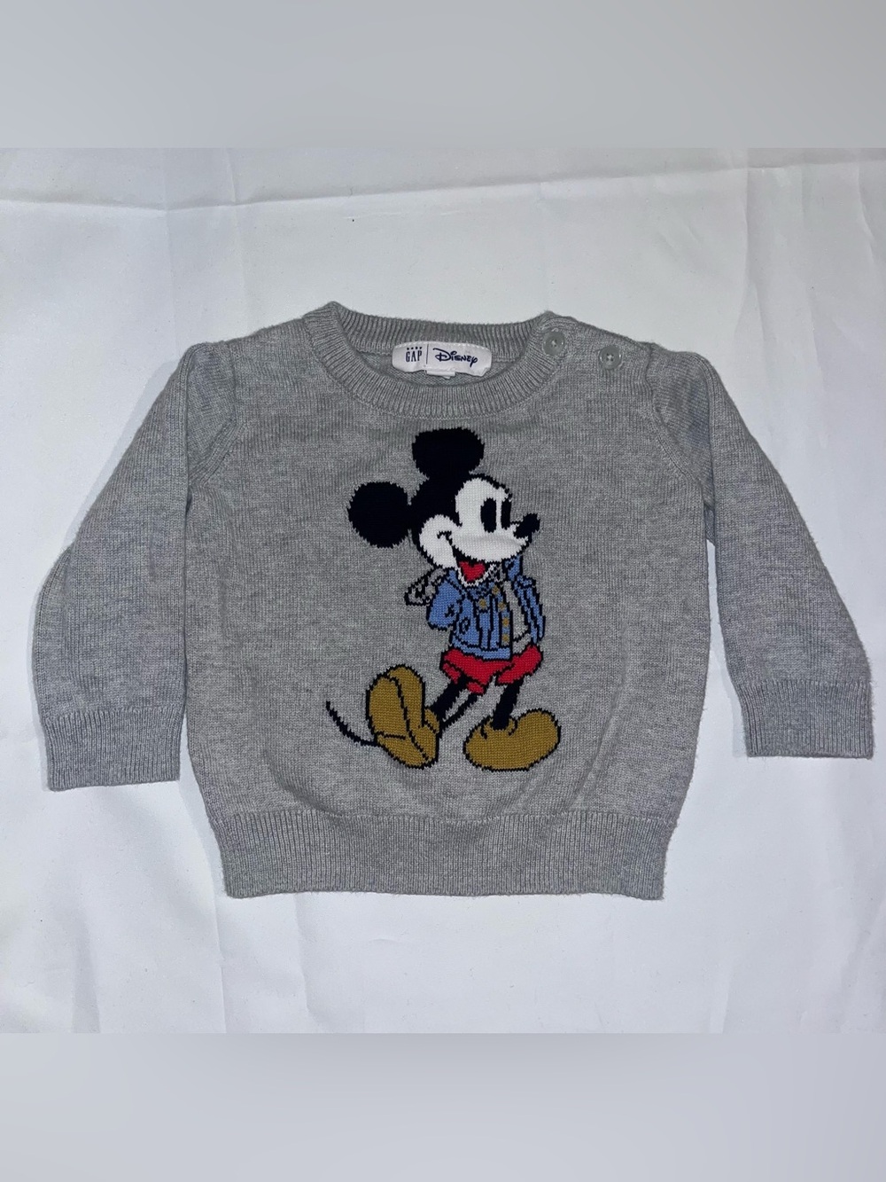 Gap Disney Mickey Mouse Knit Sweater Gray 9M